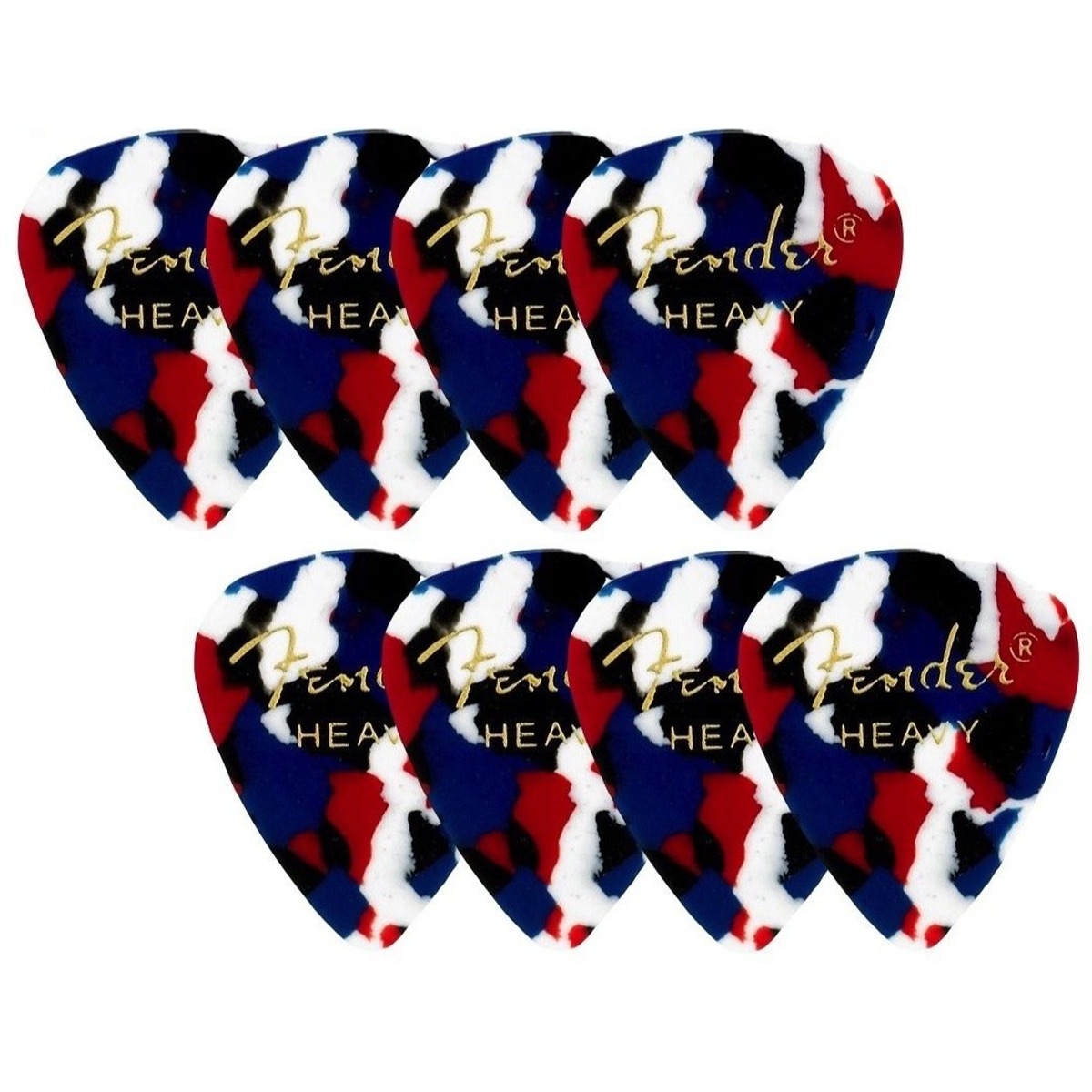 Fender - Plettri In Celluloide Per Chitarra, 24 X Moto Rosse, 8 X Sottili, 8 X Medi, 8 X Pesanti, 351, In Una Pratica Scatola Di Latta - Foto 10